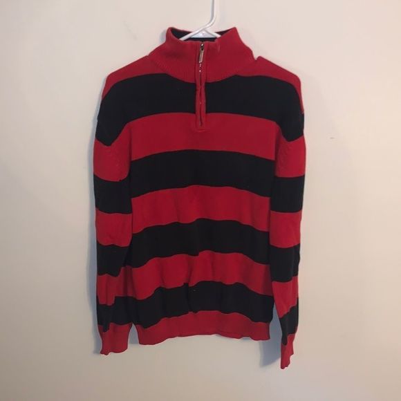 Nautica Striped Quarter Zip Sweater - Picture 1 of 4